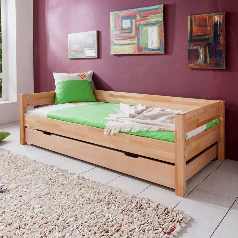 babyonlineshop Relita NIK Einzelbett Buche massiv Natur 90 x 200 cm 50% Rabatt mit kostenlosem Versand
