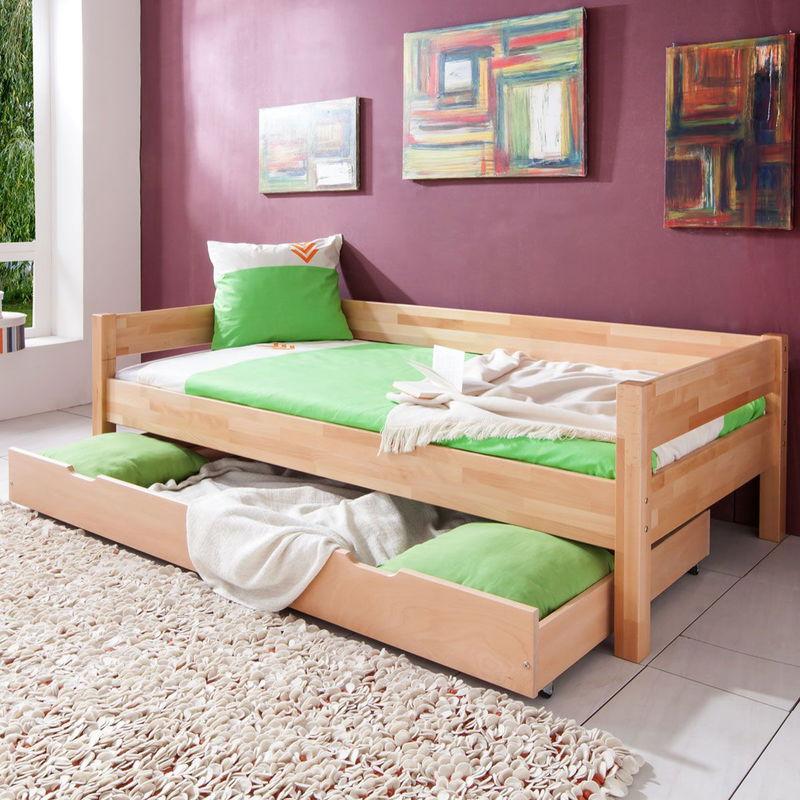 babyonlineshop Relita NIK Einzelbett Buche massiv Natur 90 x 200 cm 50% Rabatt mit kostenlosem Versand