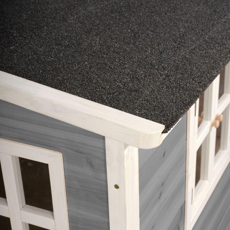 babyonlineshop EXIT Loft 150 Holzspielhaus - grau klares Design - mit Anbau Kostenloser Versand international