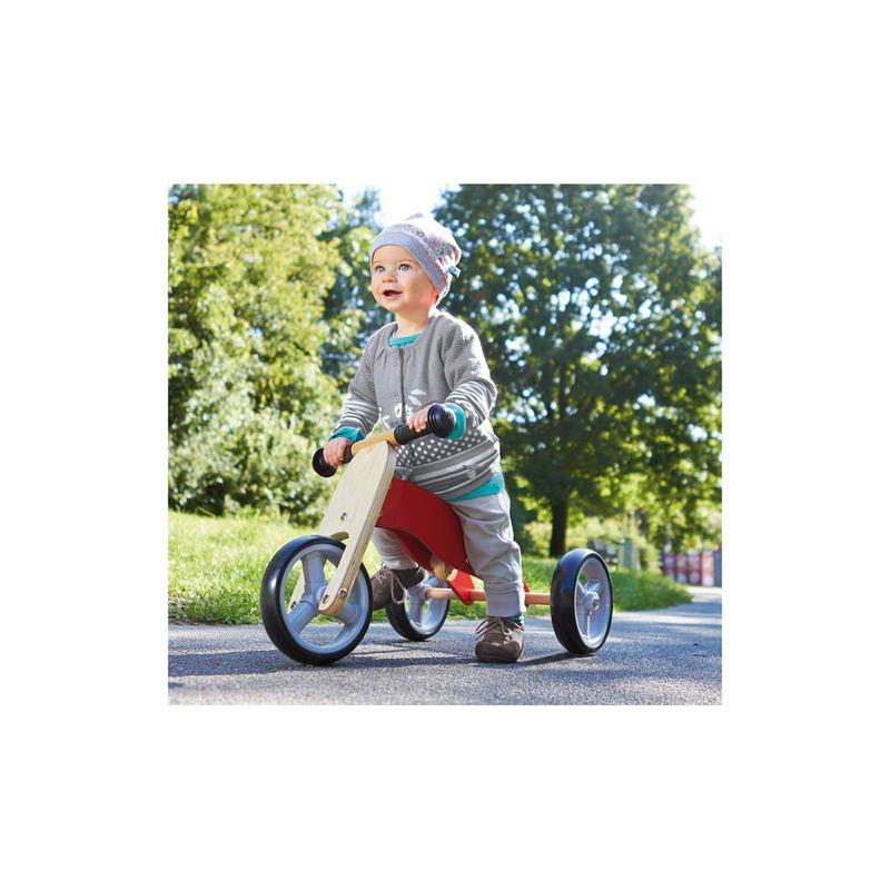 babyonlineshop Pinolino Mini-Laufdreirad Charlie rot/natur Birke massiv klar und rot lackiert - zum Toppreis 2025