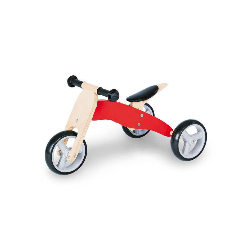 babyonlineshop Pinolino Mini-Laufdreirad Charlie rot/natur Birke massiv klar und rot lackiert - zum Toppreis 2025