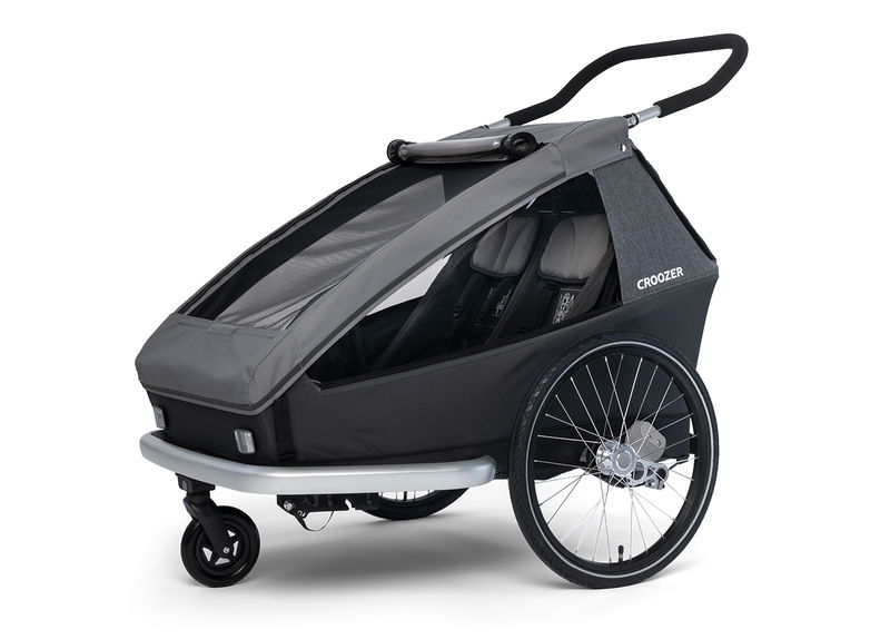 babyonlineshop Croozer Kid Keeke 2 Mountain grey 2in1 Fahrradanhänger & Buggy-Set