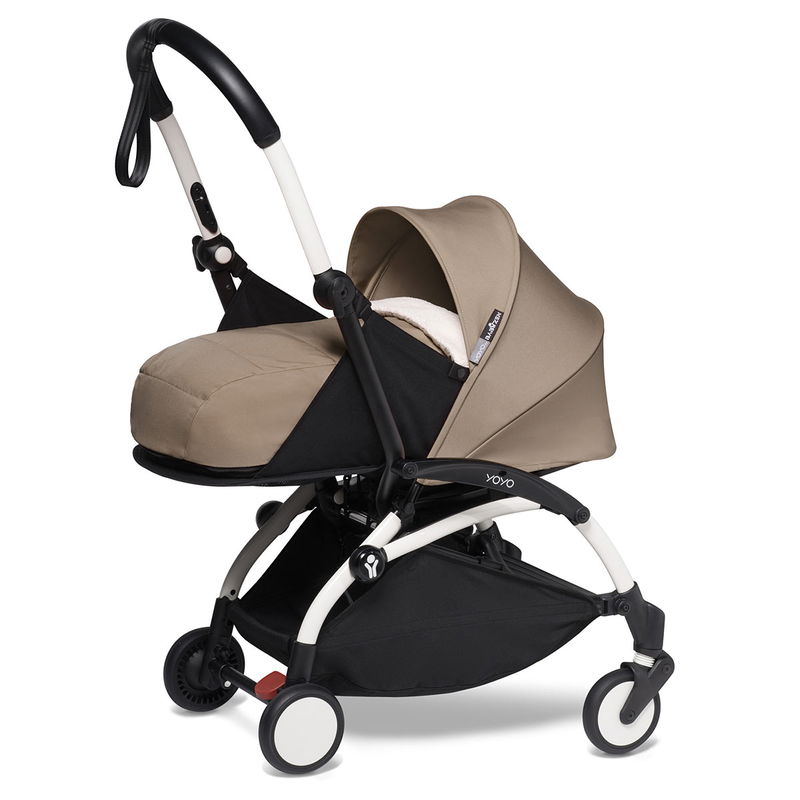 babyonlineshop BABYZEN™ YOYO² Kinderwagen 0+ Neugeborenen Set Taupe Gestell White