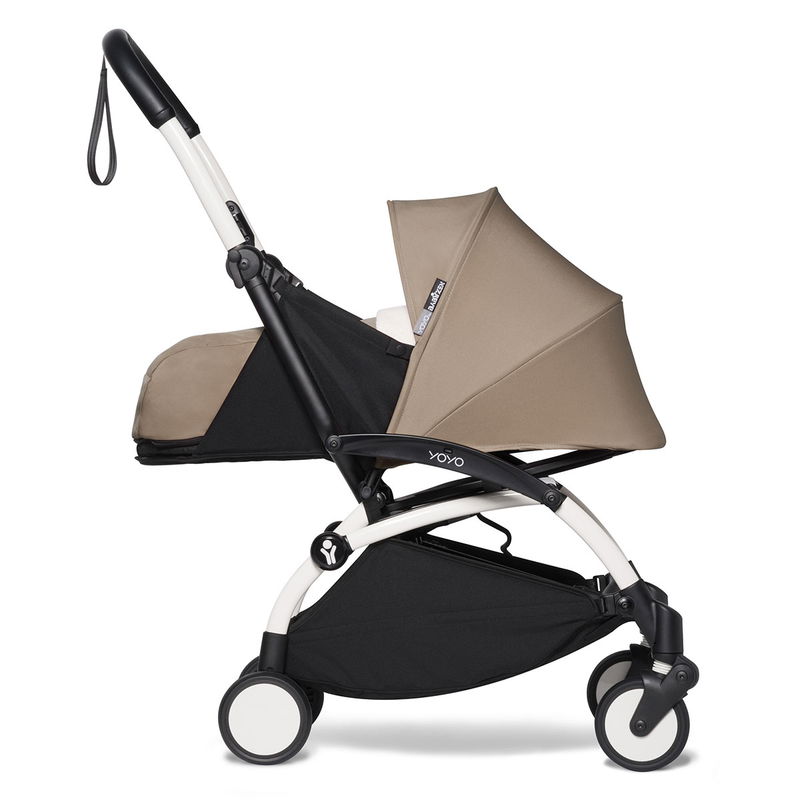 babyonlineshop BABYZEN™ YOYO² Kinderwagen 0+ Neugeborenen Set Taupe Gestell White Versandkostenfrei