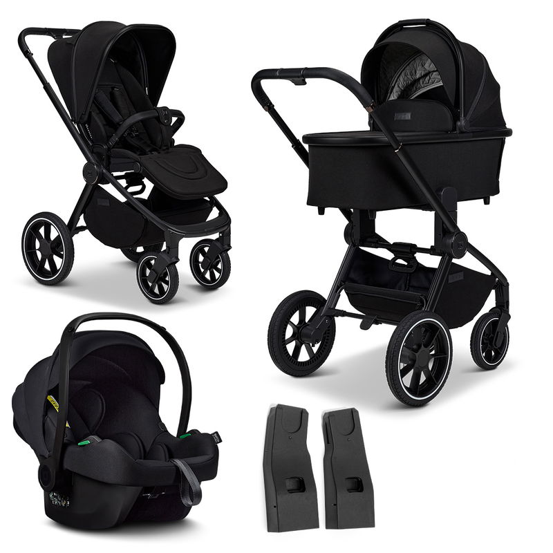 babyonlineshop Moon Resea Plus Kinderwagen Set mit Adapter und Cosmo Babyschale - onyx