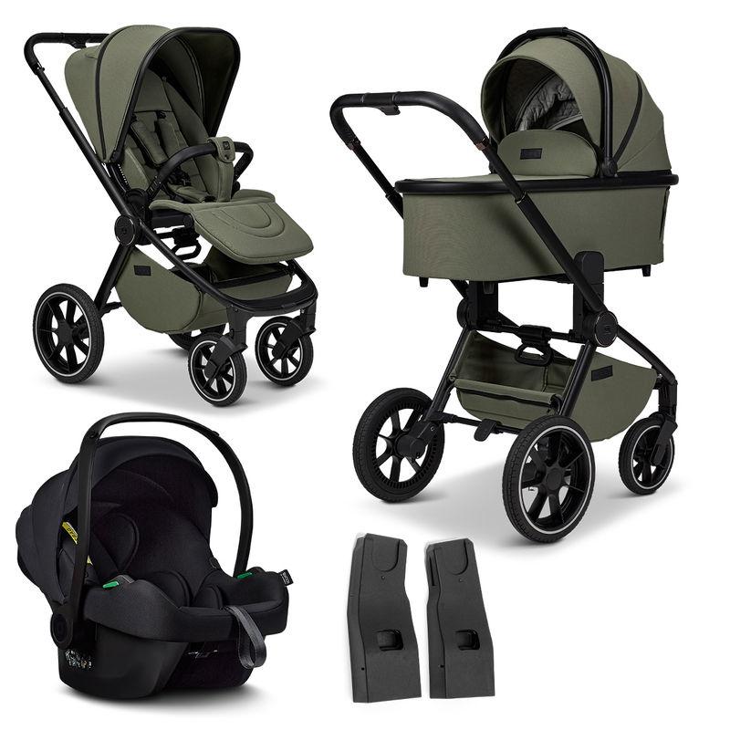 babyonlineshop Moon Resea Plus Kinderwagen Set mit Adapter und Babyschale Cosmo - moss