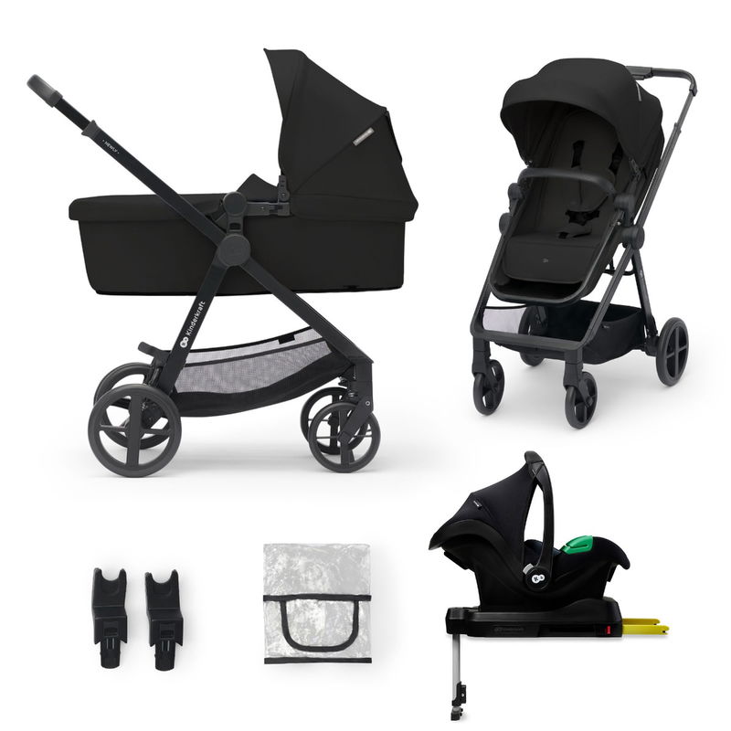 babyonlineshop Kinderkraft Kinderwagen 4in1 NEWLY Mink Pro classic black + base