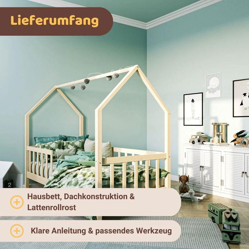 babyonlineshop Artkid Benni Hausbett Natur 90 x 200 cm Blitzangebot