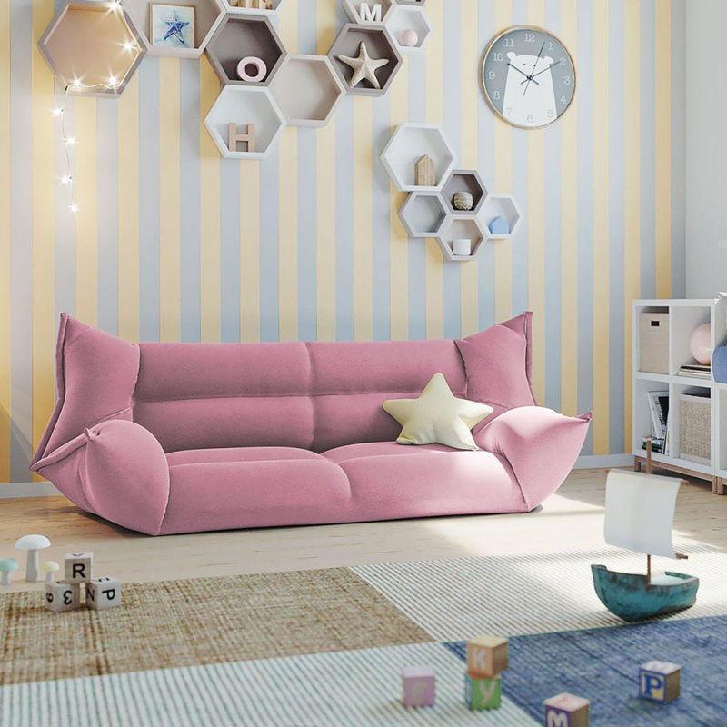 babyonlineshop Nature Kid Faltsofa rosa mehrfach verstellbar mit rutschfestem Unterboden