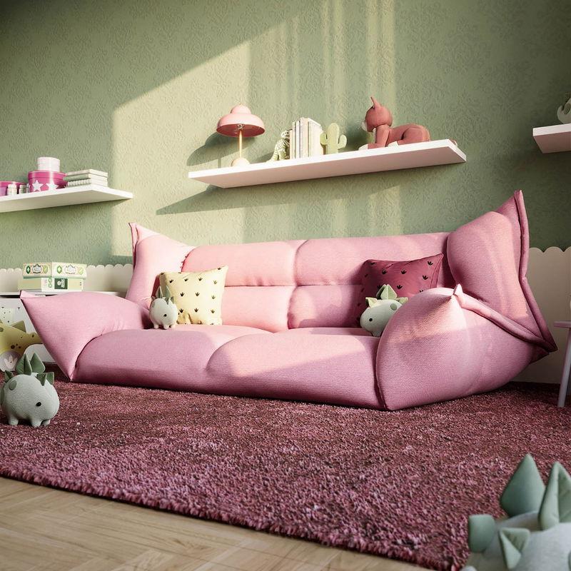 babyonlineshop Nature Kid Faltsofa rosa mehrfach verstellbar mit rutschfestem Unterboden Große Rabatte