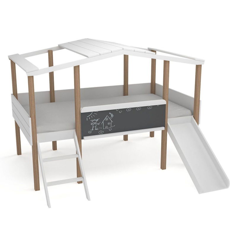 babyonlineshop Nature Kid Cory Hausbett mit Rutsche 90 x 200 weiß Neuheiten