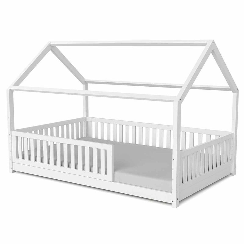 babyonlineshop Nature Kid Lilly Hausbett Kiefer weiß lackiert Liegefläche 120 x 200 cm Kauf eins, bekomm eins gratis