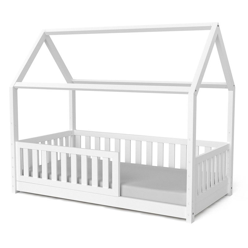 babyonlineshop Nature Kid Lilly Hausbett Kiefer weiß lackiert Liegefläche 140 x 200 cm Kostenlose Rückgabe