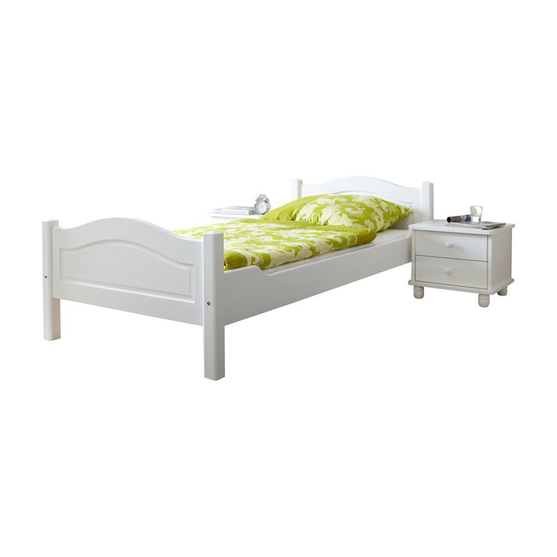 babyonlineshop Ticaa Rita Einzelbett Kiefer Weiß 90 x 200 cm Massivholz Blitzverkäufe