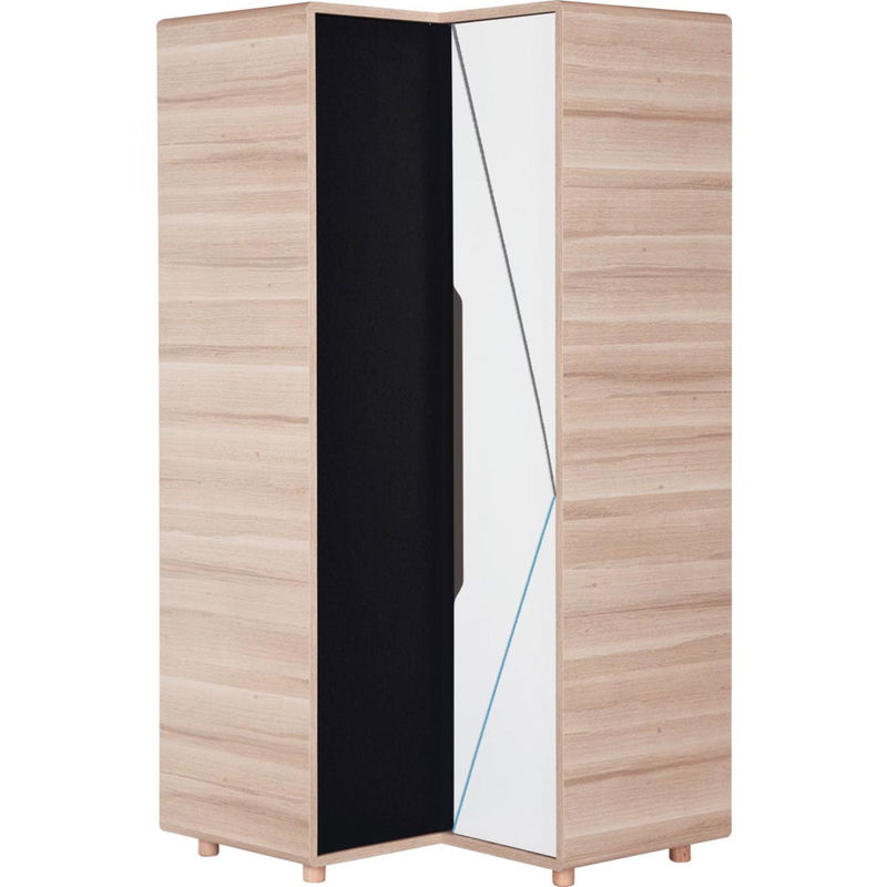 babyonlineshop VOX Evolve Eckkleiderschrank oak/white/black/grey