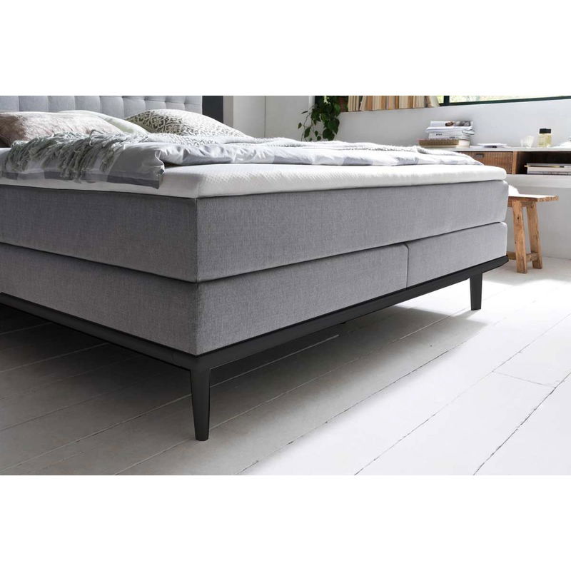 babyonlineshop Meise Möbel Massello Boxspringbett 180 x 200 cm hellgrau Stoff - inklusive Lieferung Sonderangebot