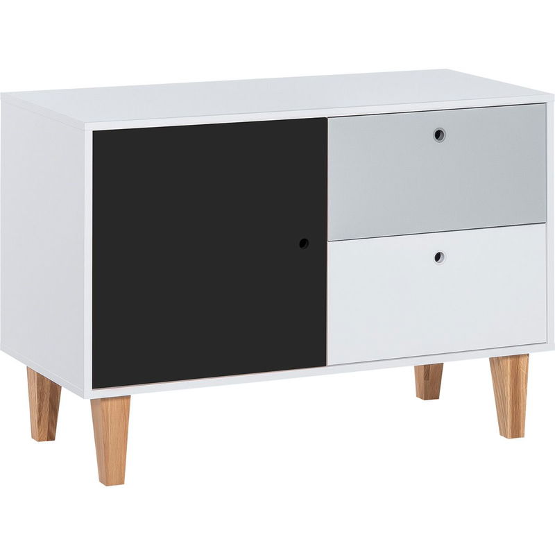 babyonlineshop VOX Concept niedrige Kommode white/black grey/graphite
