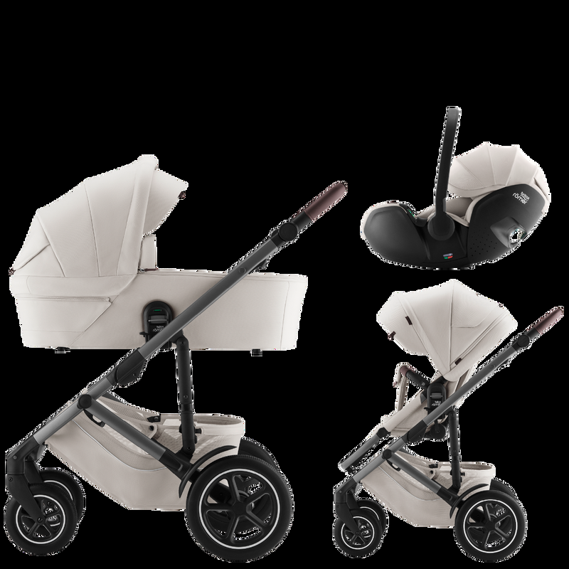 babyonlineshop Britax Smile 5Z 3-in-1 Set Soft Taupe LUX - Sportwagen + Babywanne + Baby-Safe Pro