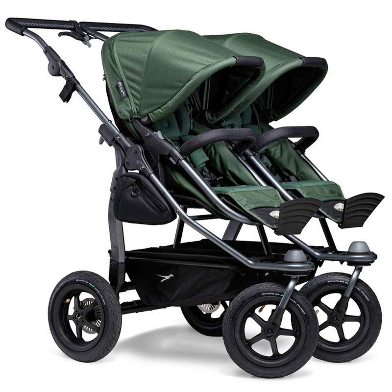 babyonlineshop tfk duo Kombi Kinderwagen olive Zwillingswagen mit Luftrad-Set Große Rabatte
