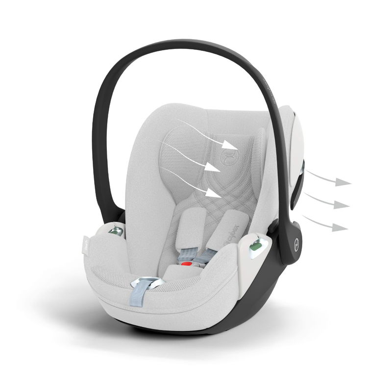 babyonlineshop CYBEX Cloud T i-Size Plus Platinum White Babyschale Kauf eins, bekomm eins gratis