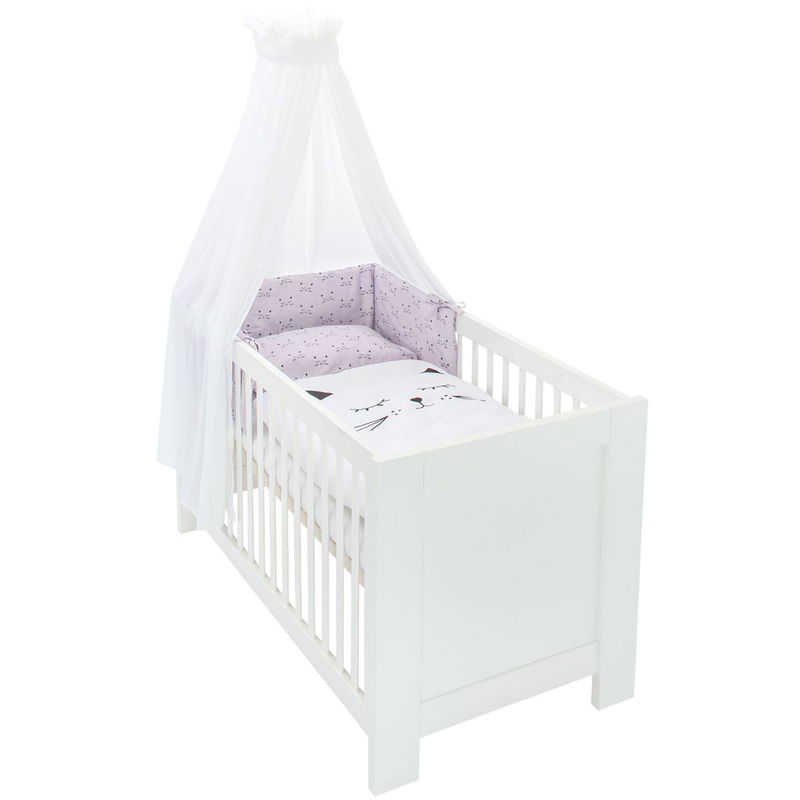 babyonlineshop Träumeland Bettset Schmusekatze 100x135 inkl. Himmel & Nestchen