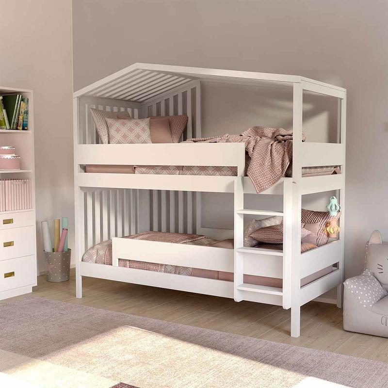 babyonlineshop Nature Kid Yuna Etagenbett weiß Liegefläche 90 x 200 cm