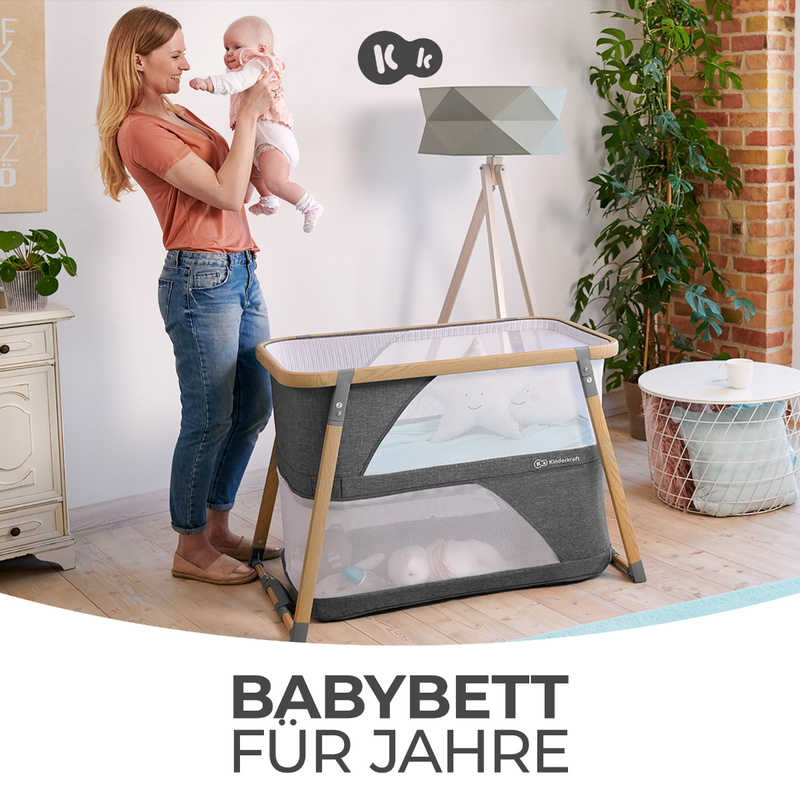 babyonlineshop Kinderkraft Sofi Kinderbett 4in1 – Stubenbett Reisebett Laufgitter Wiege zollfrei