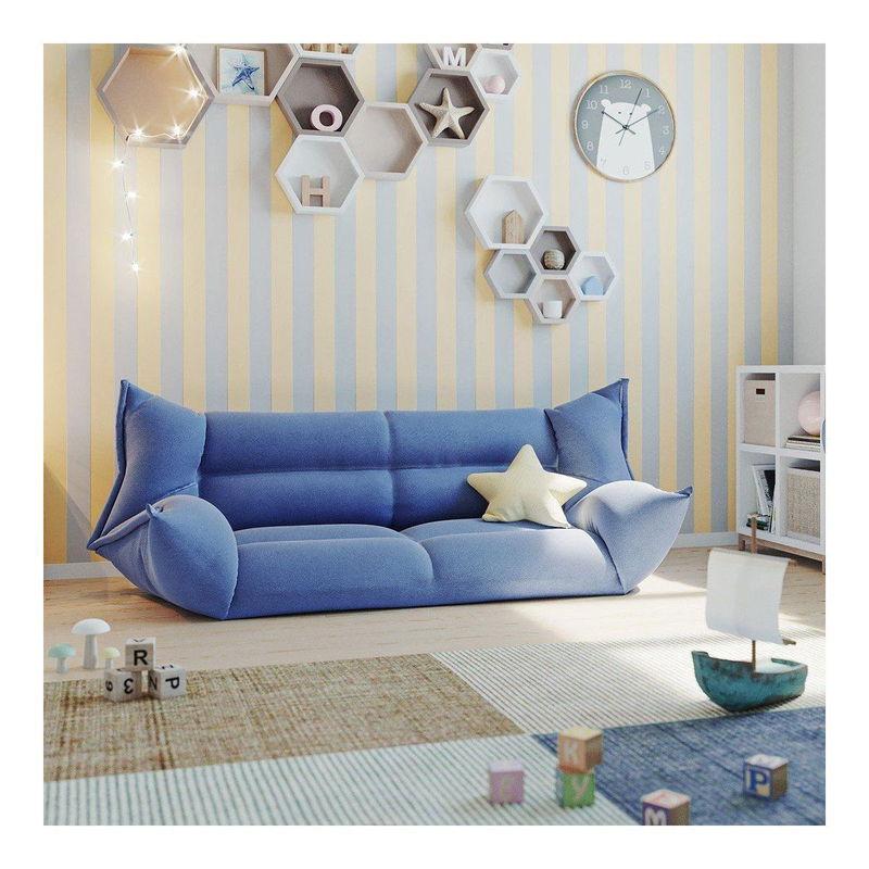 babyonlineshop Nature Kid Faltsofa blau mehrfach verstellbar mit rutschfestem Unterboden