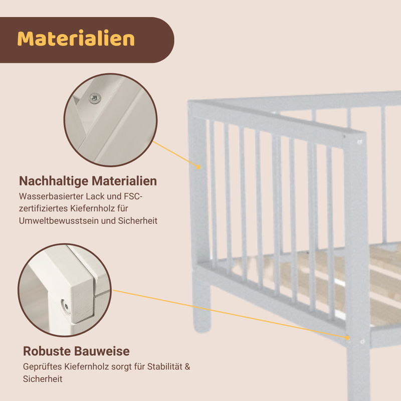 babyonlineshop Artkid Daniel Kinderbett 90 x 160 cm montessori Bodenbett mit Rausfallschutz weiß Kiefer massiv im Angebot