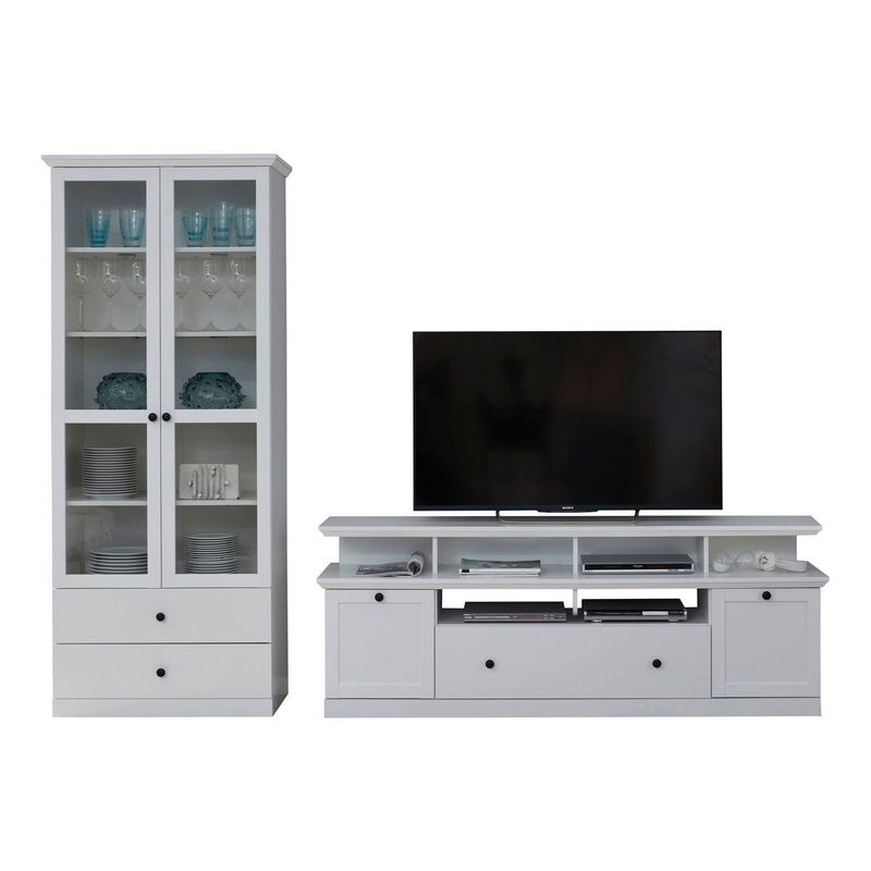 babyonlineshop trendteam Baxter Anbauwand 2-teilig weiß Dekor