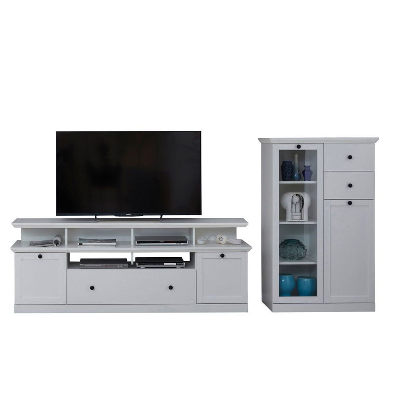babyonlineshop trendteam Baxter Anbauwand 2-teilig weiß Dekor