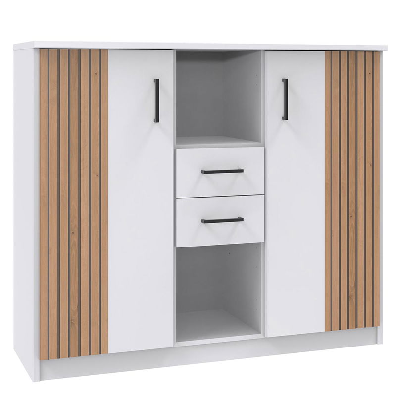 babyonlineshop Wimex Ruegen Highboard Weiß/Artisan-Eiche Dekor