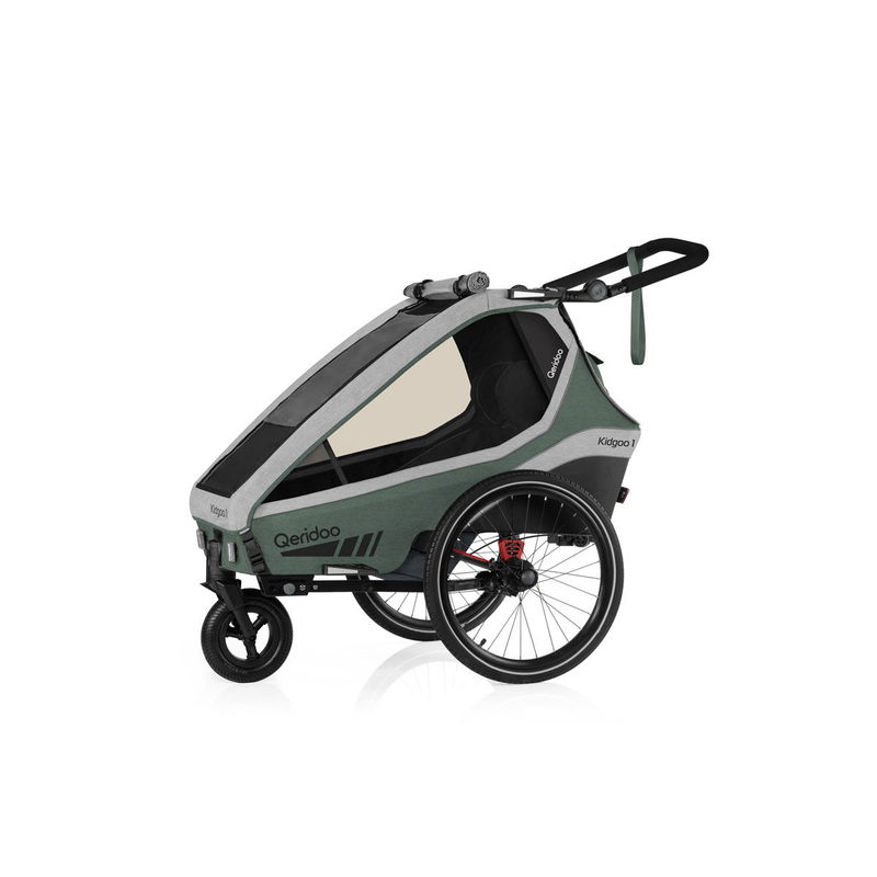 babyonlineshop Qeridoo Kidgoo 1 Fahrradanhänger Ivy Green mit Joggerfunktion