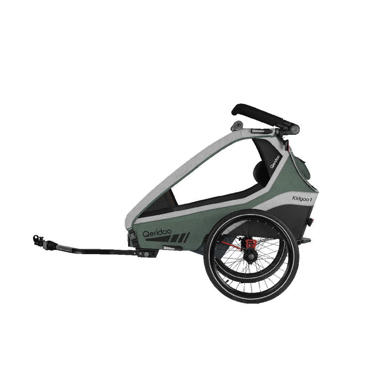 babyonlineshop Qeridoo Kidgoo 1 Fahrradanhänger Ivy Green mit Joggerfunktion Lagerräumung