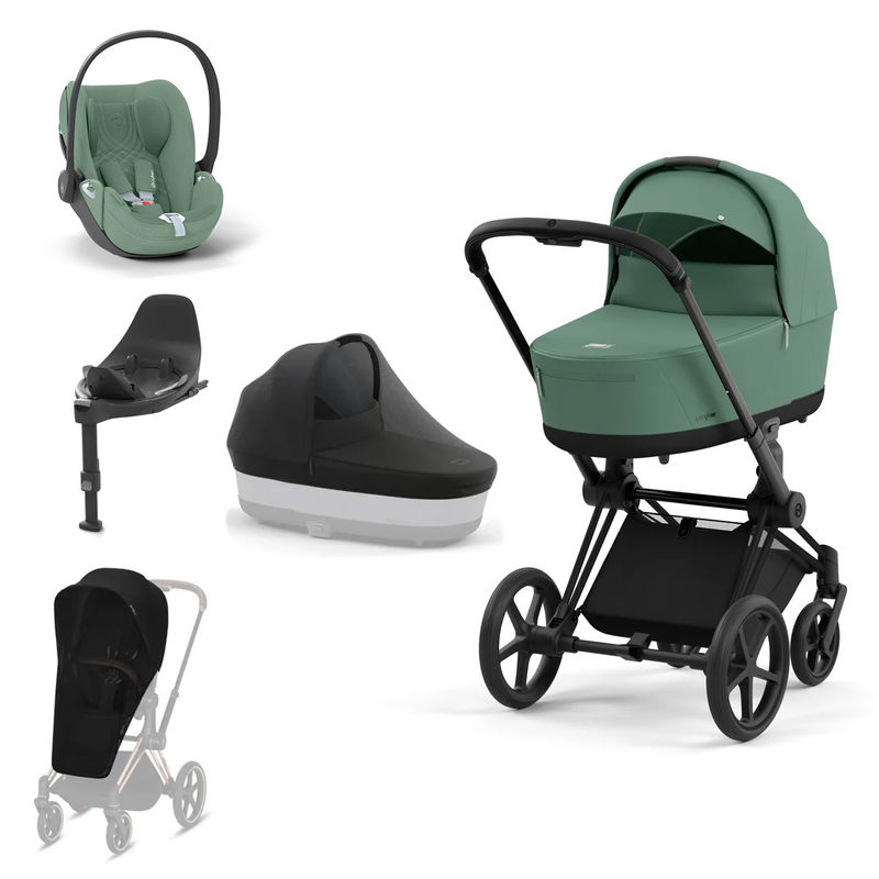 babyonlineshop CYBEX PRIAM Kinderwagen Leaf Green Bundle New Generation inkl. Zubehörartikel