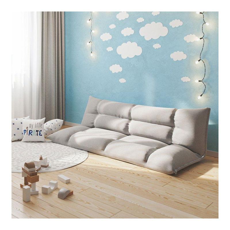 babyonlineshop Nature Kid Faltsofa grau mehrfach verstellbar mit rutschfestem Unterboden