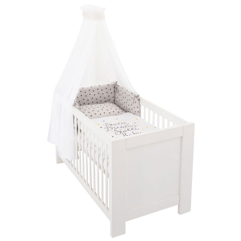 babyonlineshop Träumeland Bettset Sternentraum gelb 100x135 inkl. Himmel & Nestchen