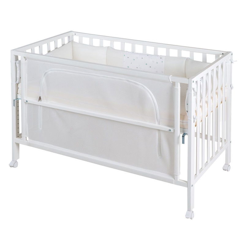 babyonlineshop Roba Room Bed safe asleep® Sternenzauber - Weiß inkl. Nestchen Air Matratze & Schlafsack Easy Air Limitierter Zeitrabatt