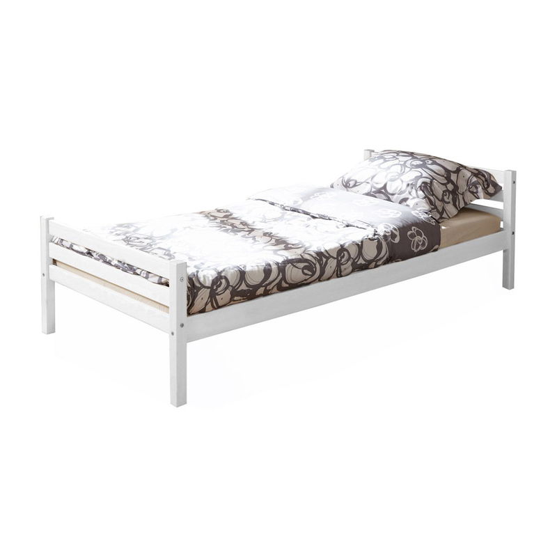 babyonlineshop Ticaa Nadine Einzelbett Kiefer weiß 90 x 200 cm Massivholz Flash Sale