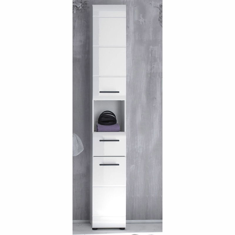 babyonlineshop trendteam Skin Hochschrank offenes Fach Weiß Hochglanz Neueste Mode