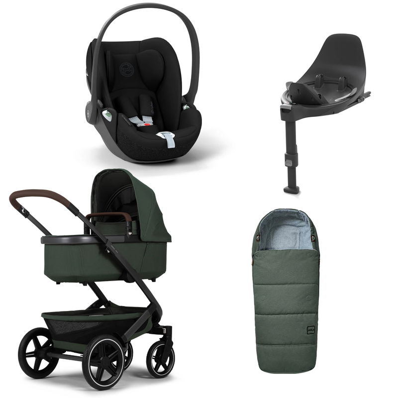 babyonlineshop Joolz Geo 3 Kinderwagen Bundle Forest green + Cloud T i-Size Base T & Fußsack Begrenzt auf 3 Tage