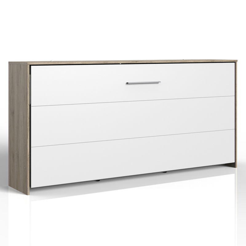 babyonlineshop Wimex Juist Klappbett horizontal 90 x 200 cm Weiß/San Remo-Eiche Dekor Auslauf