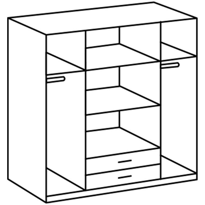 babyonlineshop Wimex Cork Kleiderschrank 180 cm 2 Spiegel Plankeneiche Dekor/Graphit Angebote