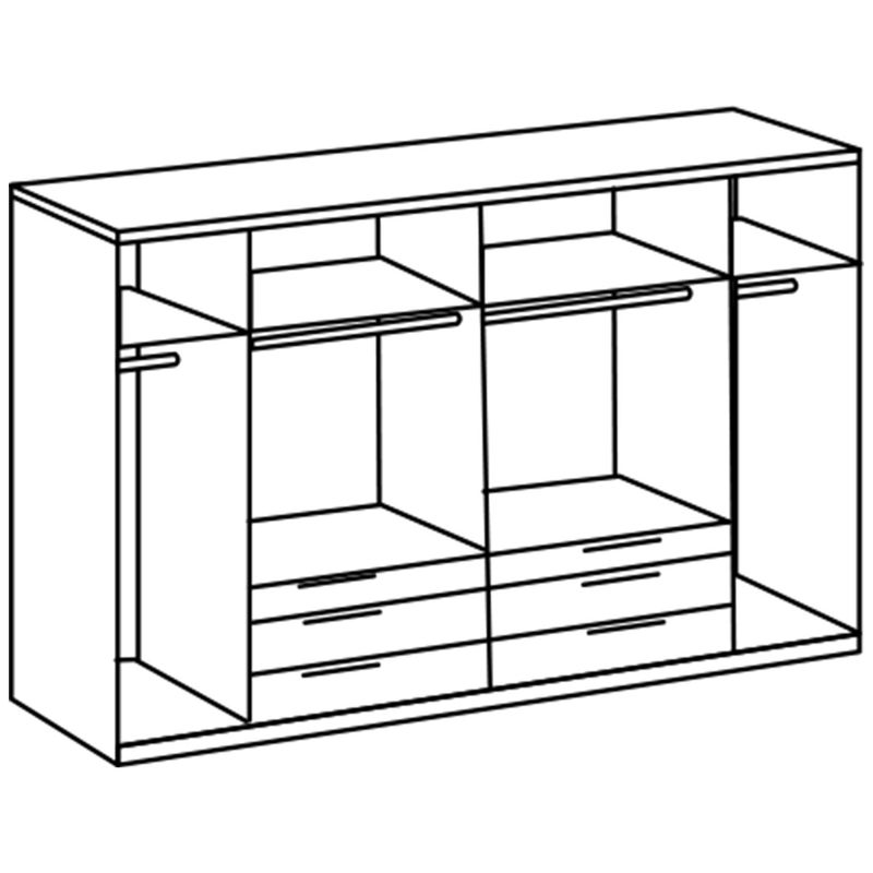 babyonlineshop Wimex Detroit Kleiderschrank 300 cm 4 Spiegel Plankeneiche Dekor/Raw steel Hotsell