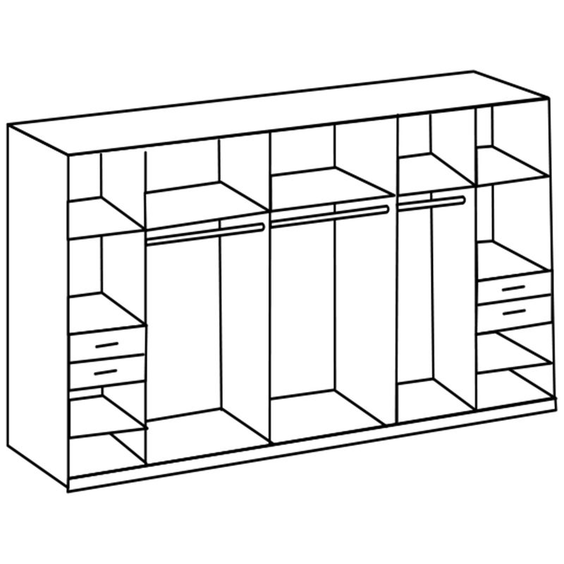 babyonlineshop Wimex Vegas Kleiderschrank 3 Spiegel 313 cm Graphit Versandkostenfrei