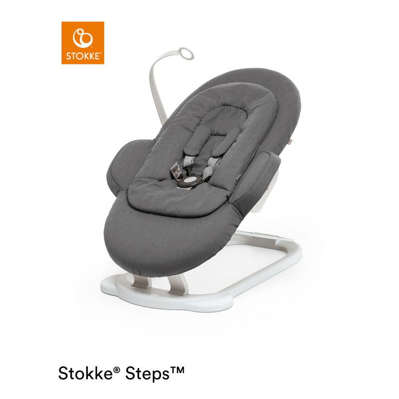 babyonlineshop Stokke® Steps™ Bouncer White Deep Grey Babywippe passend zum Hochstuhl Zeitlich begrenztes Angebot