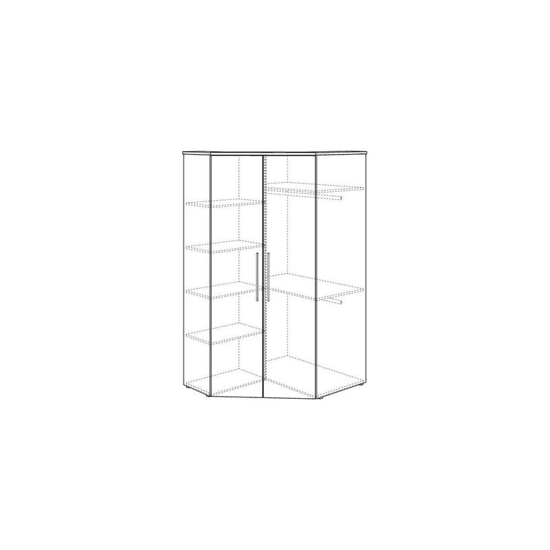babyonlineshop Paidi Oscar Eck-Kleiderschrank 2T kreideweiß/Eiche-Nebraska Super Sparpreis