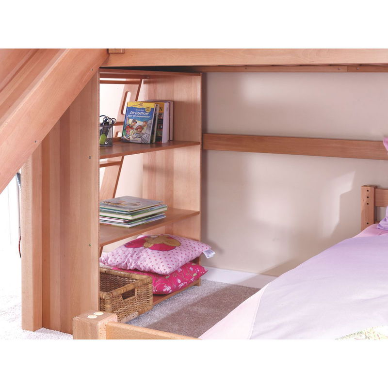 babyonlineshop Relita SKY Etagenbett Buche massiv weiß inkl. Regal & Rutsche - zu 2 Einzelbetten umbaubar Neueste Stile