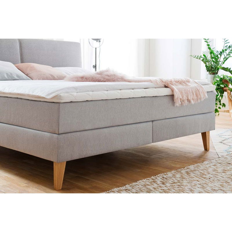 babyonlineshop Meise Möbel Greta Boxspringbett 180 x 200 cm Taupe Stoff - inklusive Lieferung Rabatt