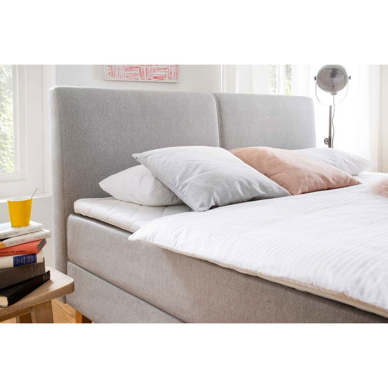 babyonlineshop Meise Möbel Greta Boxspringbett 180 x 200 cm Taupe Stoff - inklusive Lieferung Rabatt
